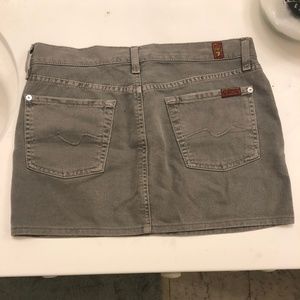 Grey jean mini skirt with slight stretch